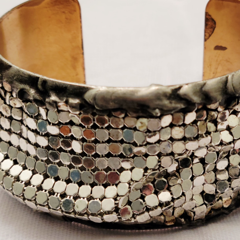 Mikal Winn Designs Silver Mesh Cuff, Signed